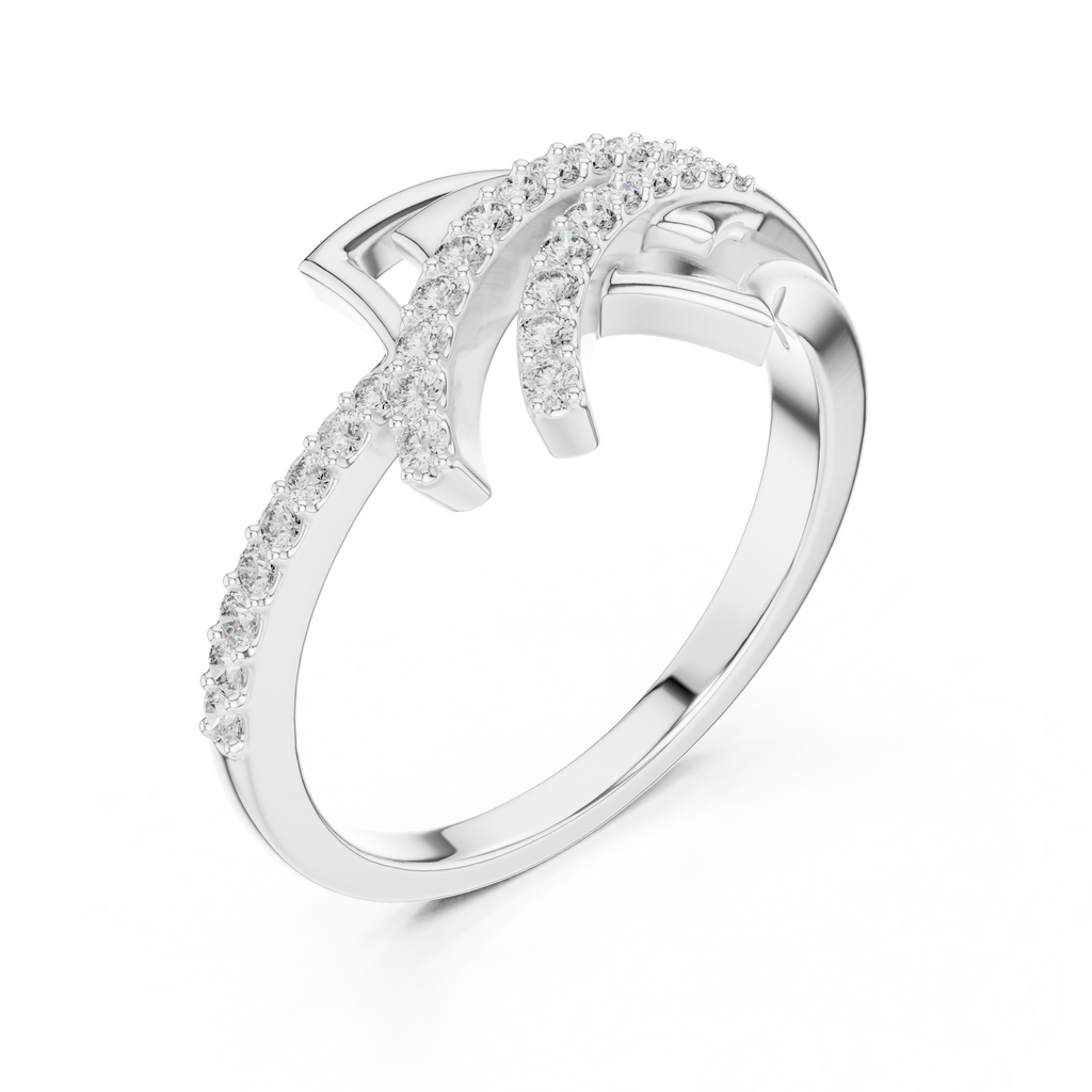 Radiant Feather Diamond Ring