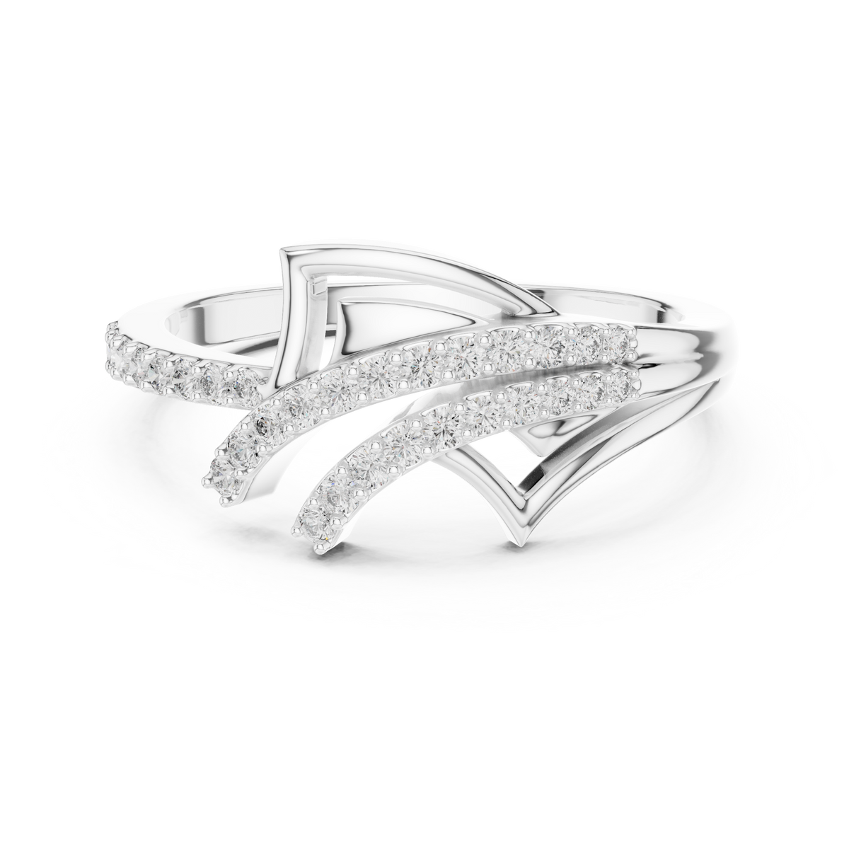 Radiant Feather Diamond Ring