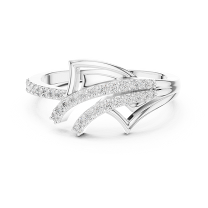 Radiant Feather Diamond Ring