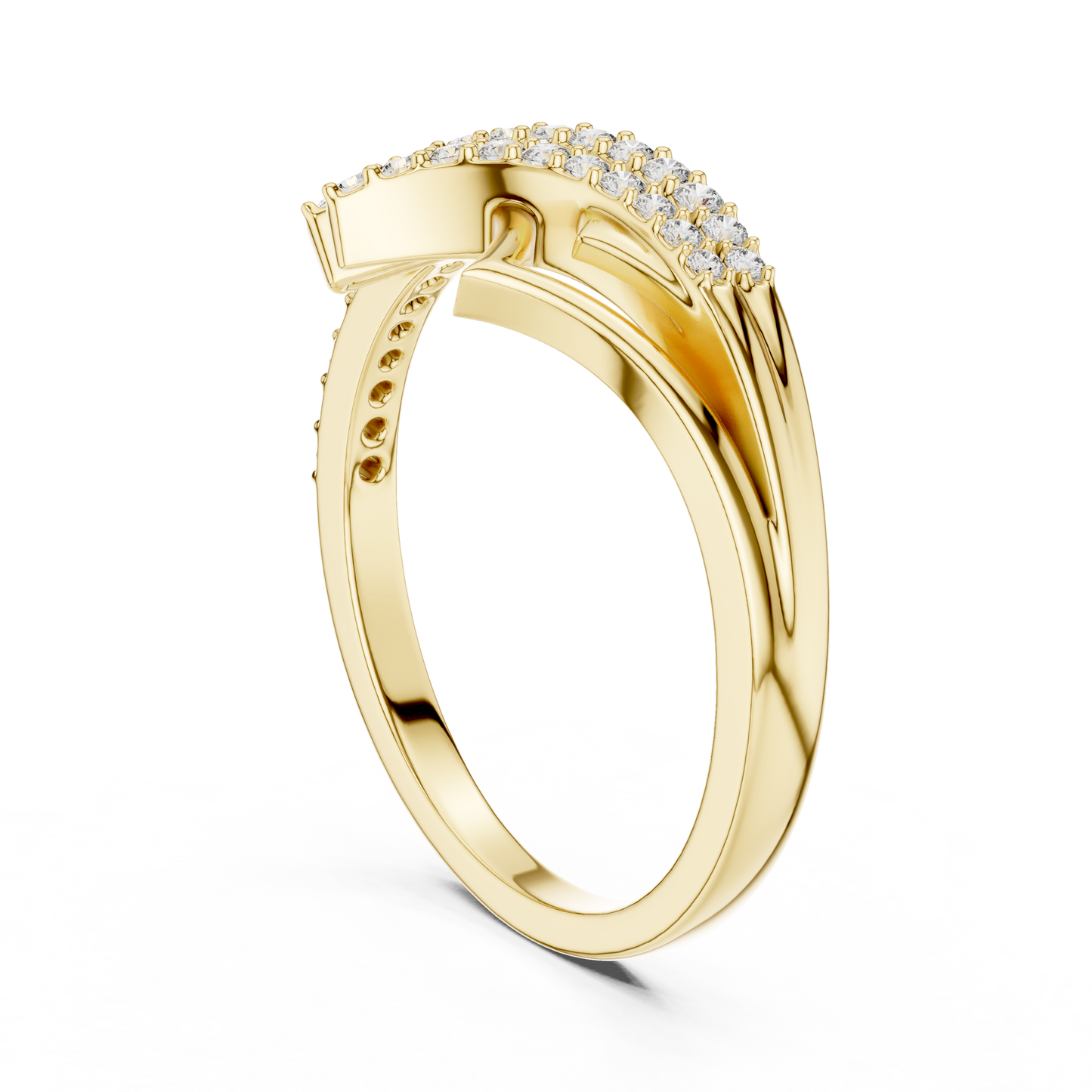 Radiant Feather Diamond Ring