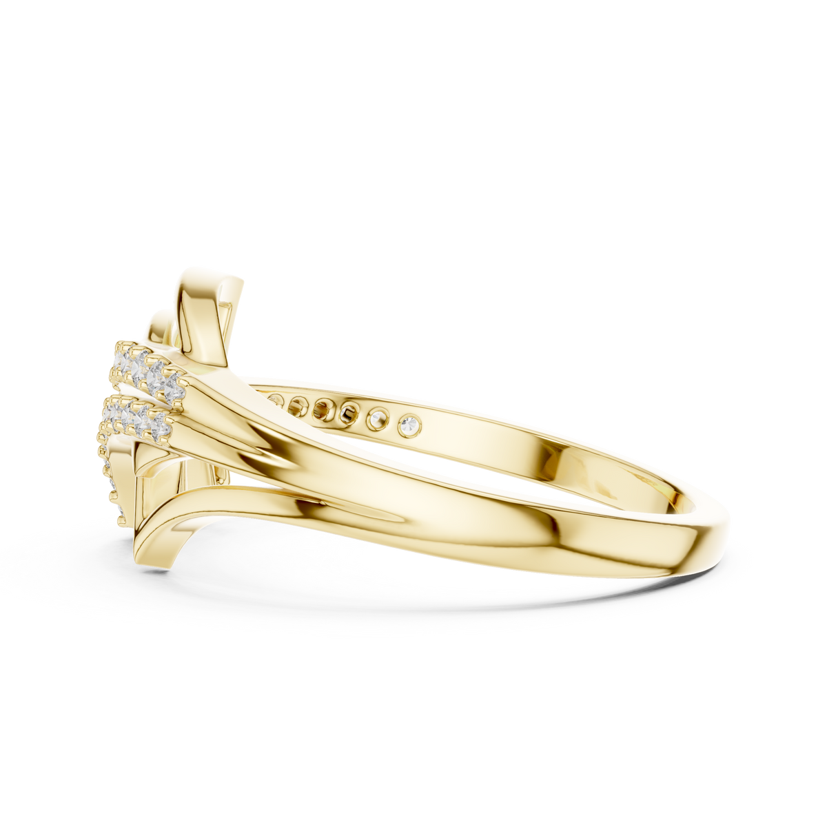 Radiant Feather Diamond Ring