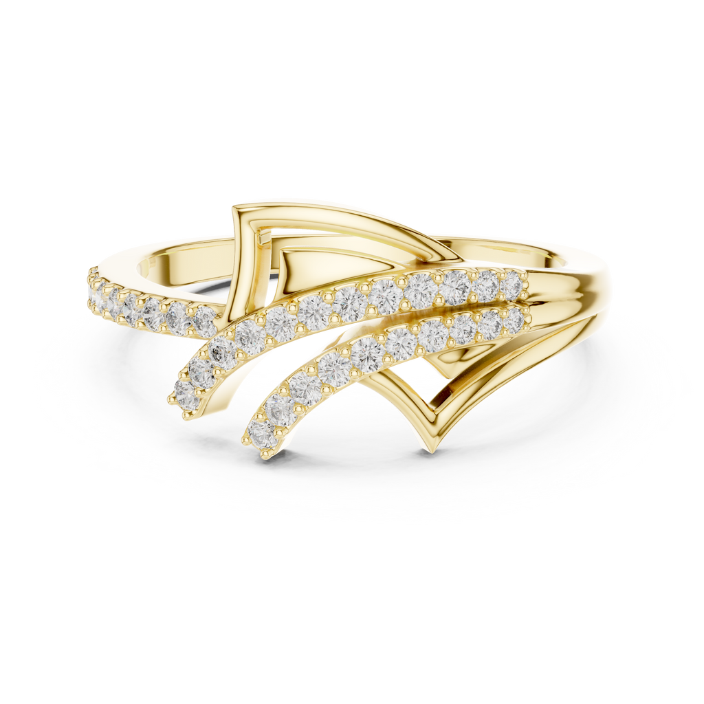 Radiant Feather Diamond Ring
