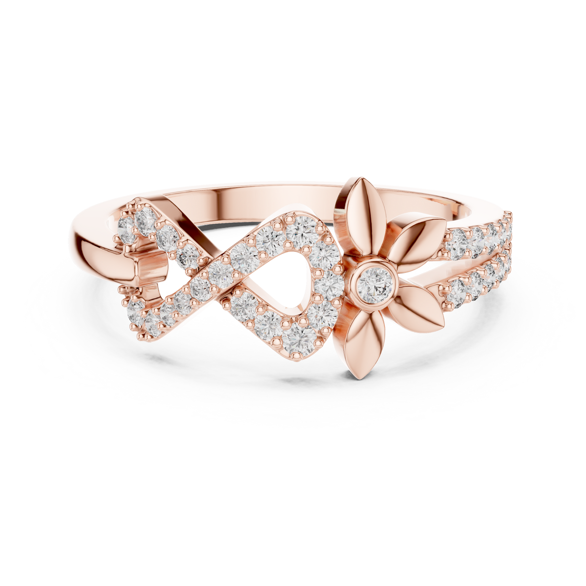 Floral Infinity Spark Ring