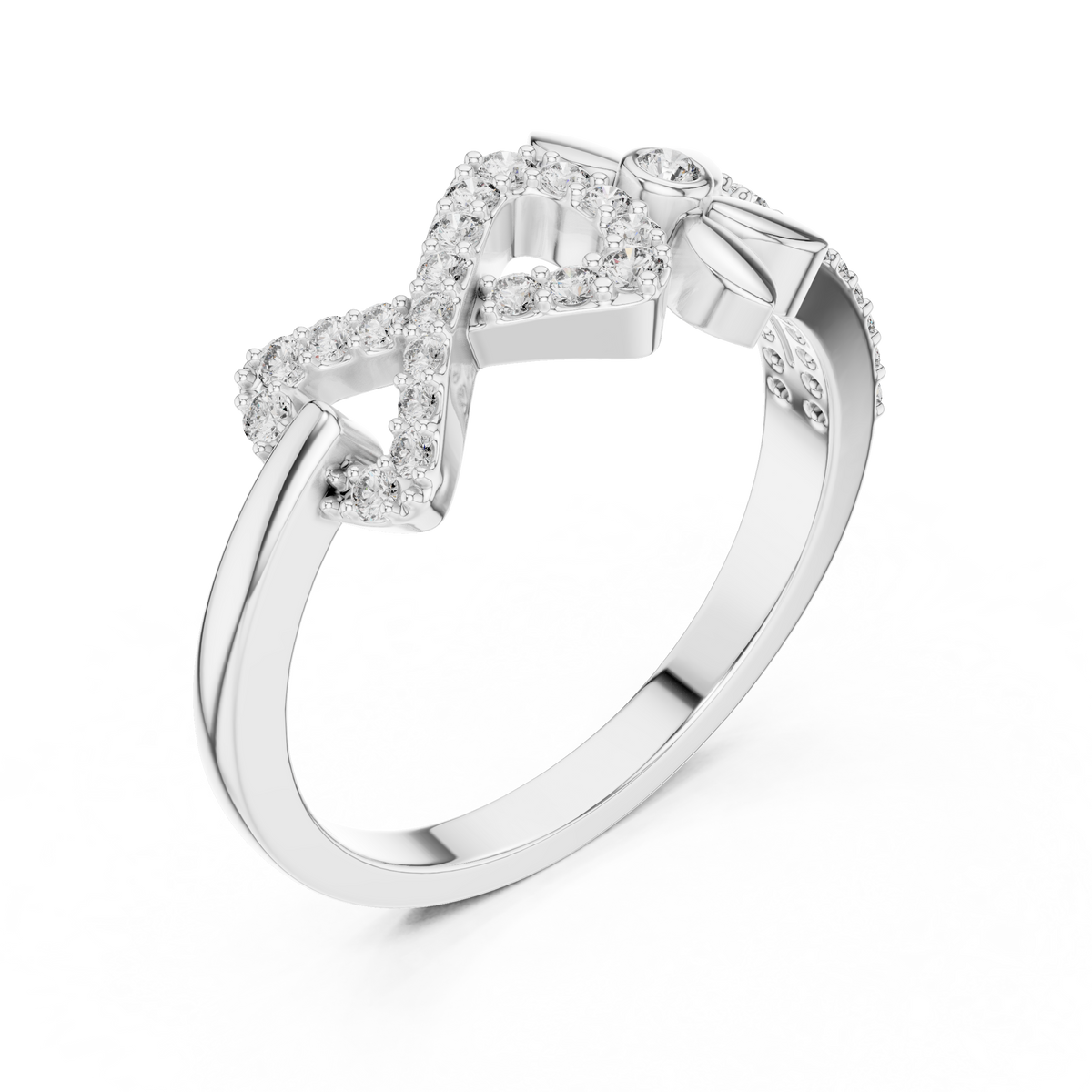 Floral Infinity Spark Ring