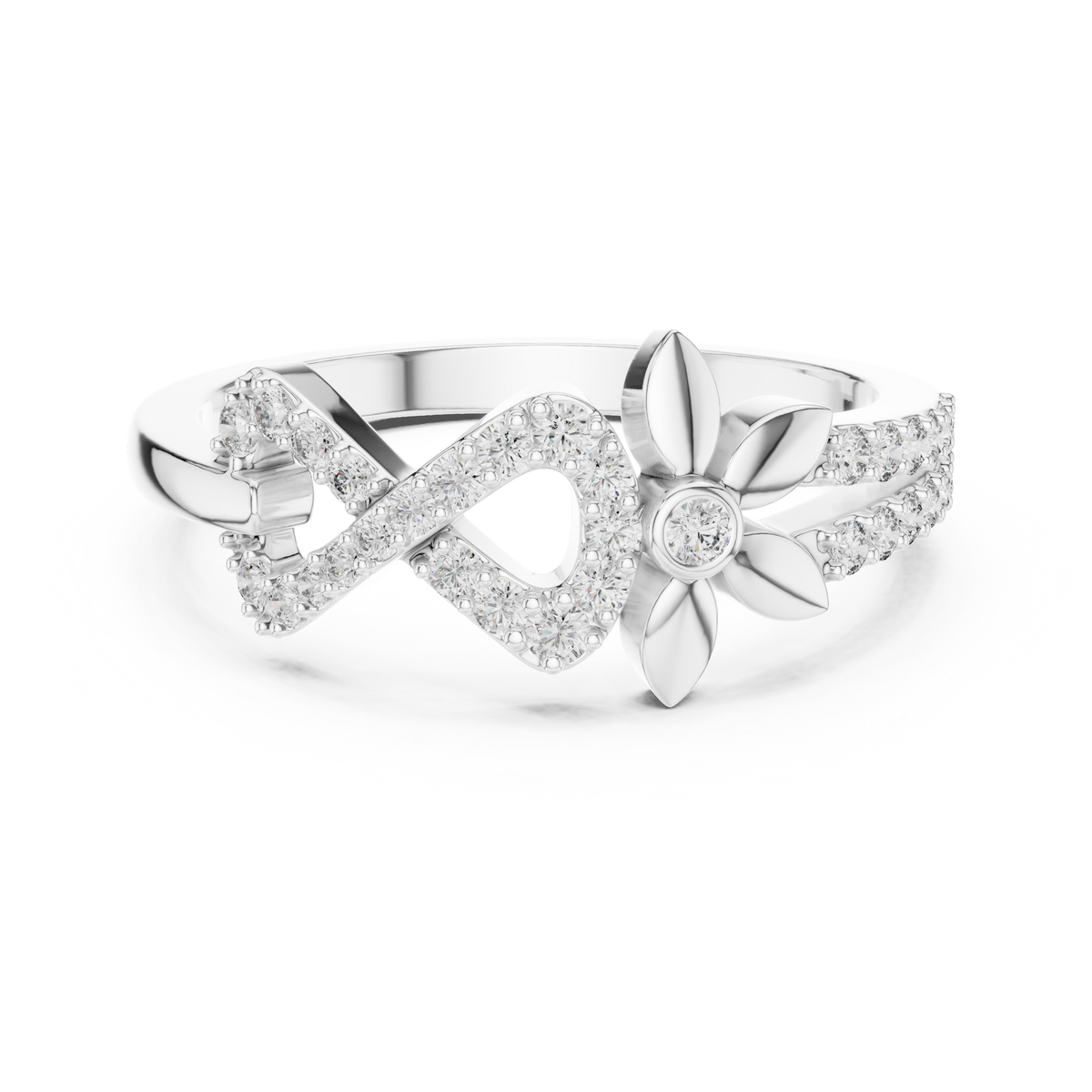 Floral Infinity Spark Ring