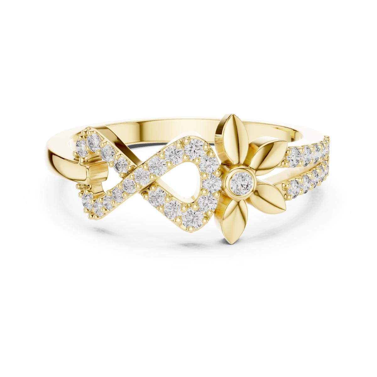 Floral Infinity Spark Ring
