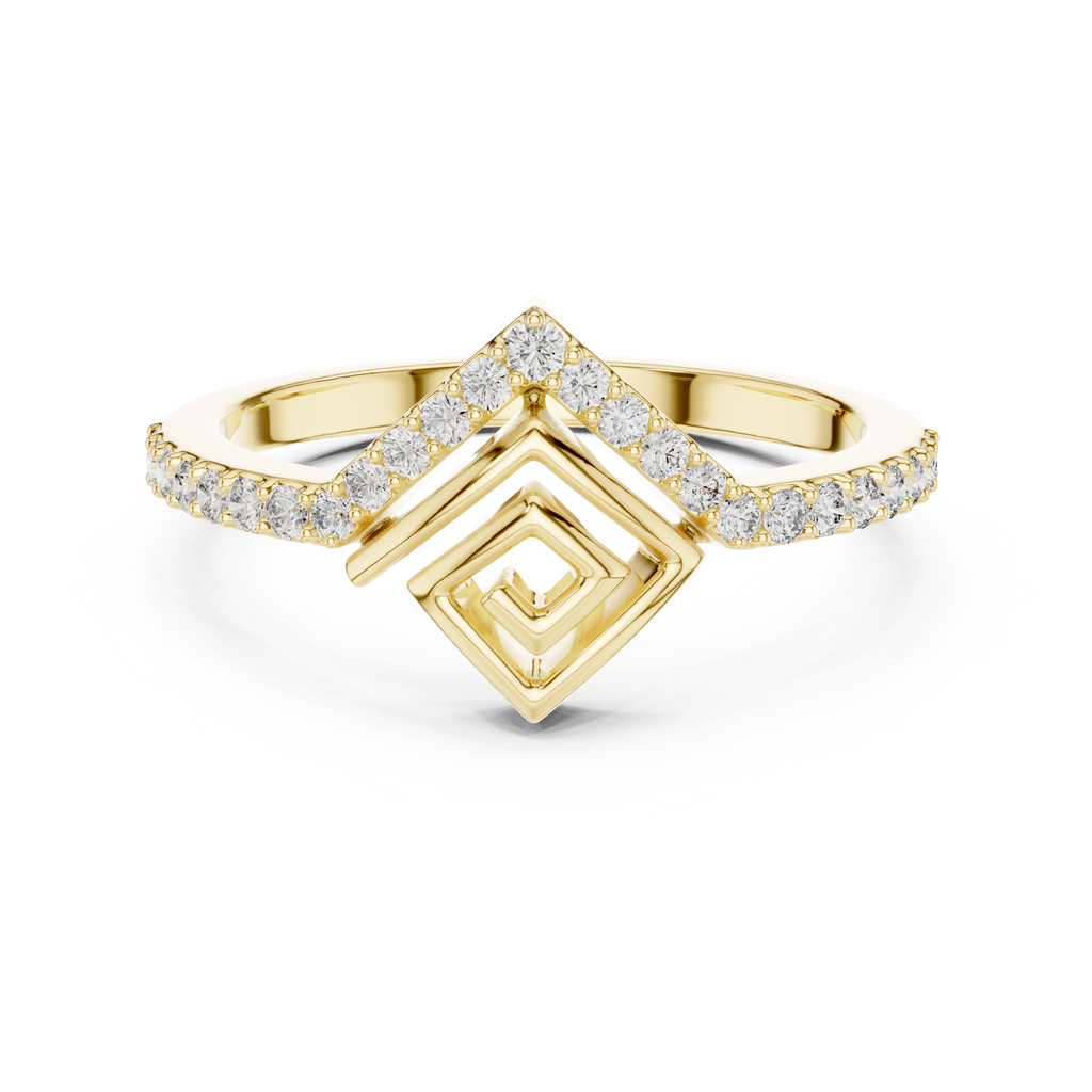Radiant Geometry Gold Ring