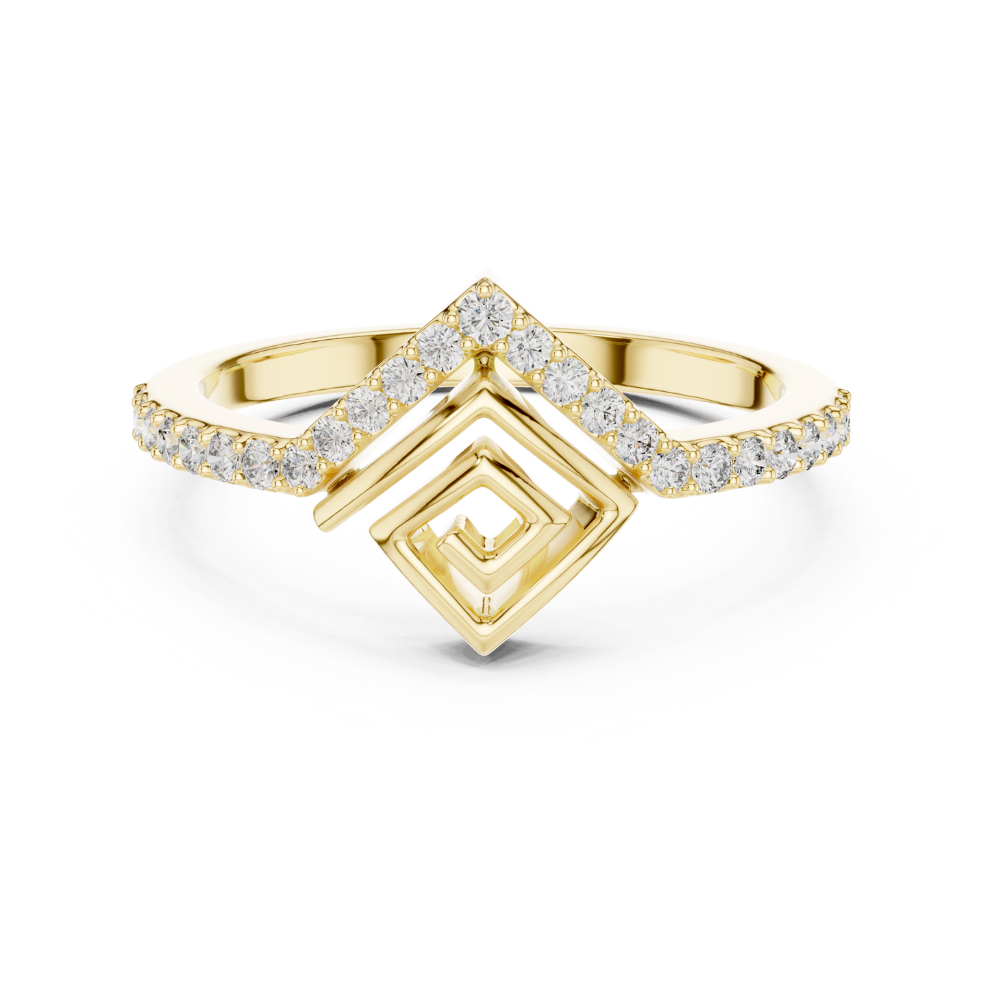 Radiant Geometry Gold Ring