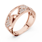 خاتم ذهب أنيق بتصميم ماسي – خاتم ذهب هندسي عصري