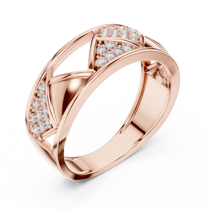 Elegant Diamond Band Ring – Contemporary Geometric Gold Ring