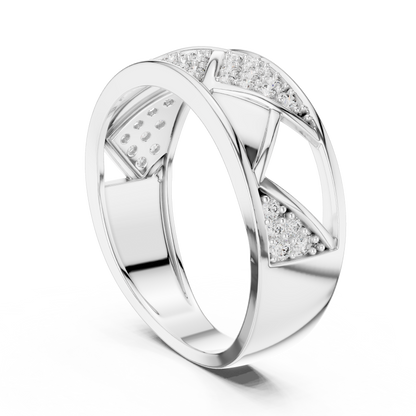 Elegant Diamond Band Ring – Contemporary Geometric Gold Ring