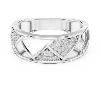 Elegant Diamond Band Ring – Contemporary Geometric Gold Ring