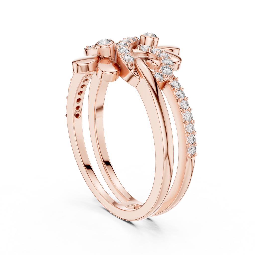Twin Blossom Diamond Ring