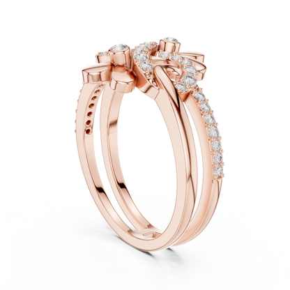 Twin Blossom Diamond Ring