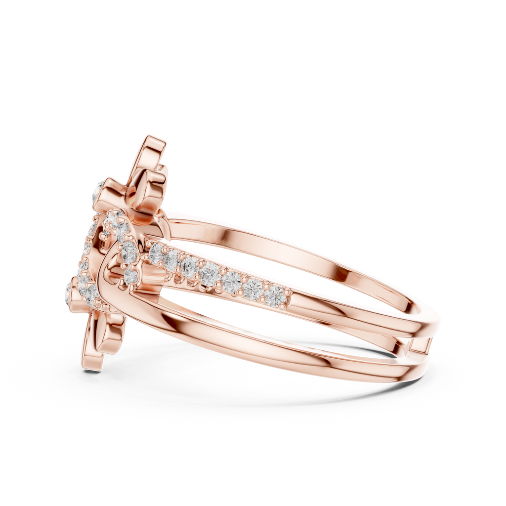 Twin Blossom Diamond Ring