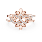 Twin Blossom Diamond Ring