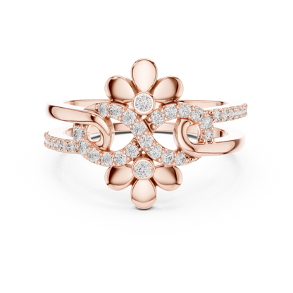 Twin Blossom Diamond Ring