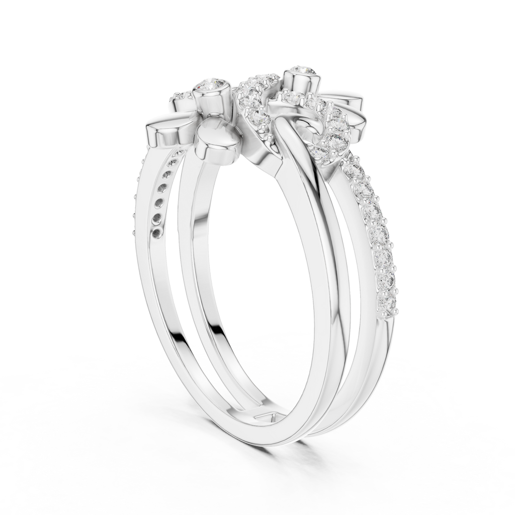 Twin Blossom Diamond Ring