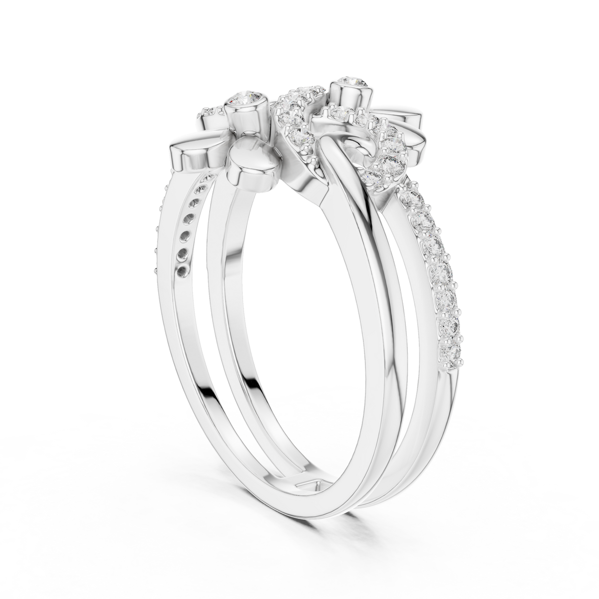 Twin Blossom Diamond Ring