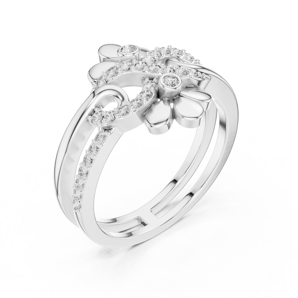 Twin Blossom Diamond Ring