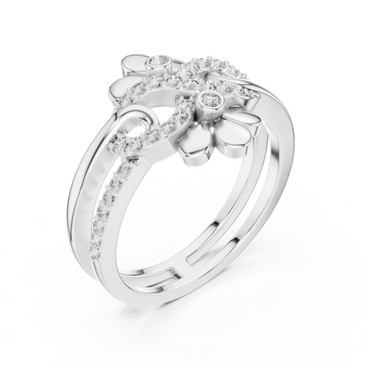 Twin Blossom Diamond Ring