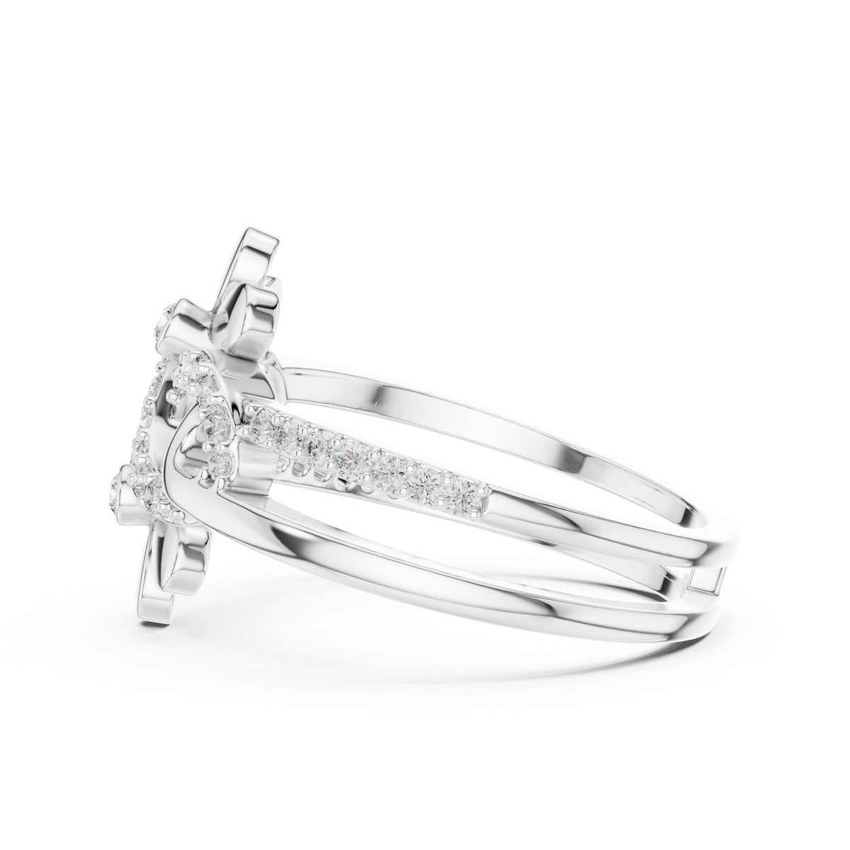 Twin Blossom Diamond Ring