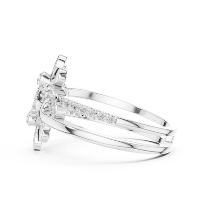 Twin Blossom Diamond Ring