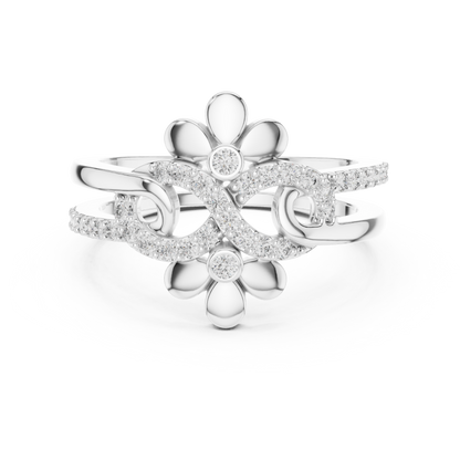 Twin Blossom Diamond Ring