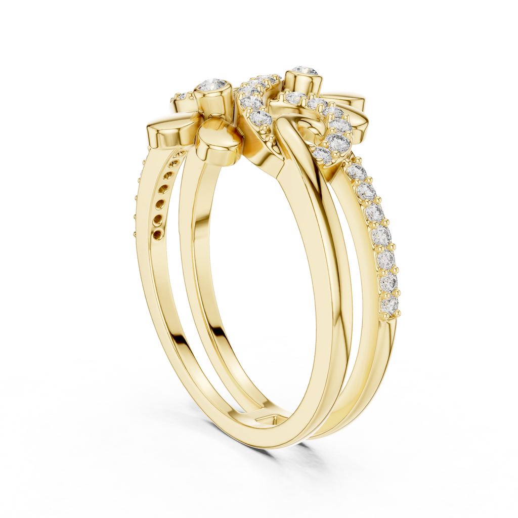 Twin Blossom Diamond Ring