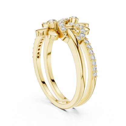 Twin Blossom Diamond Ring