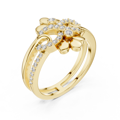 Twin Blossom Diamond Ring