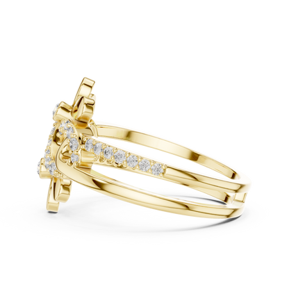 Twin Blossom Diamond Ring