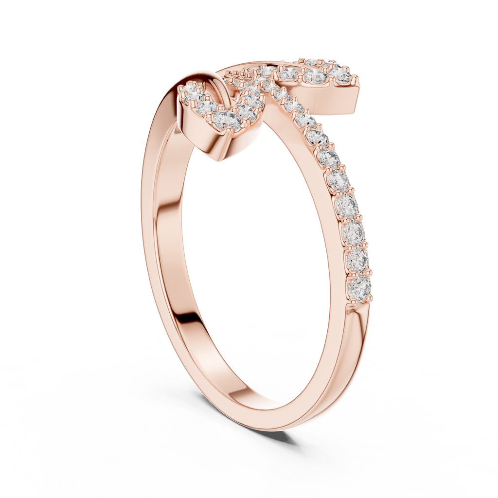 Sparkling Leaf Wrap Ring