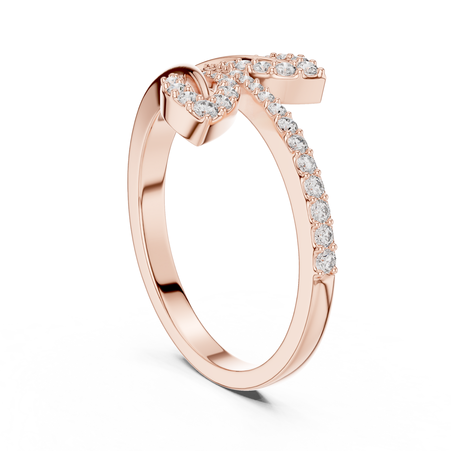 Sparkling Leaf Wrap Ring