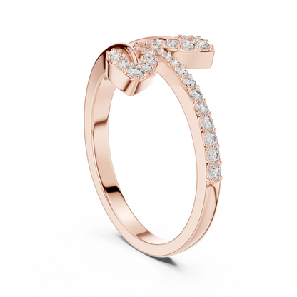 Sparkling Leaf Wrap Ring