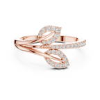 Sparkling Leaf Wrap Ring