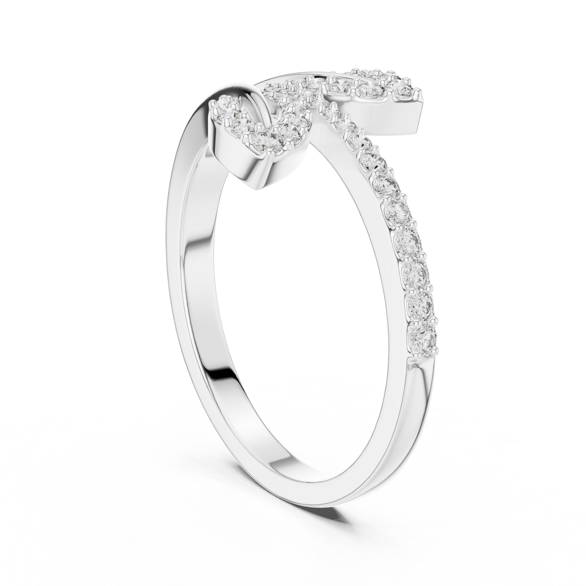 Sparkling Leaf Wrap Ring