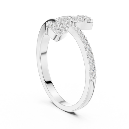 Sparkling Leaf Wrap Ring