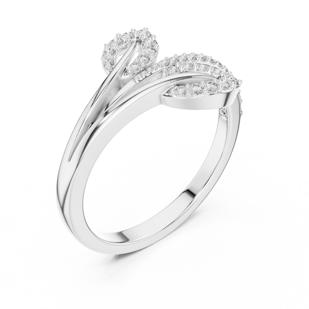Sparkling Leaf Wrap Ring