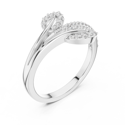 Sparkling Leaf Wrap Ring