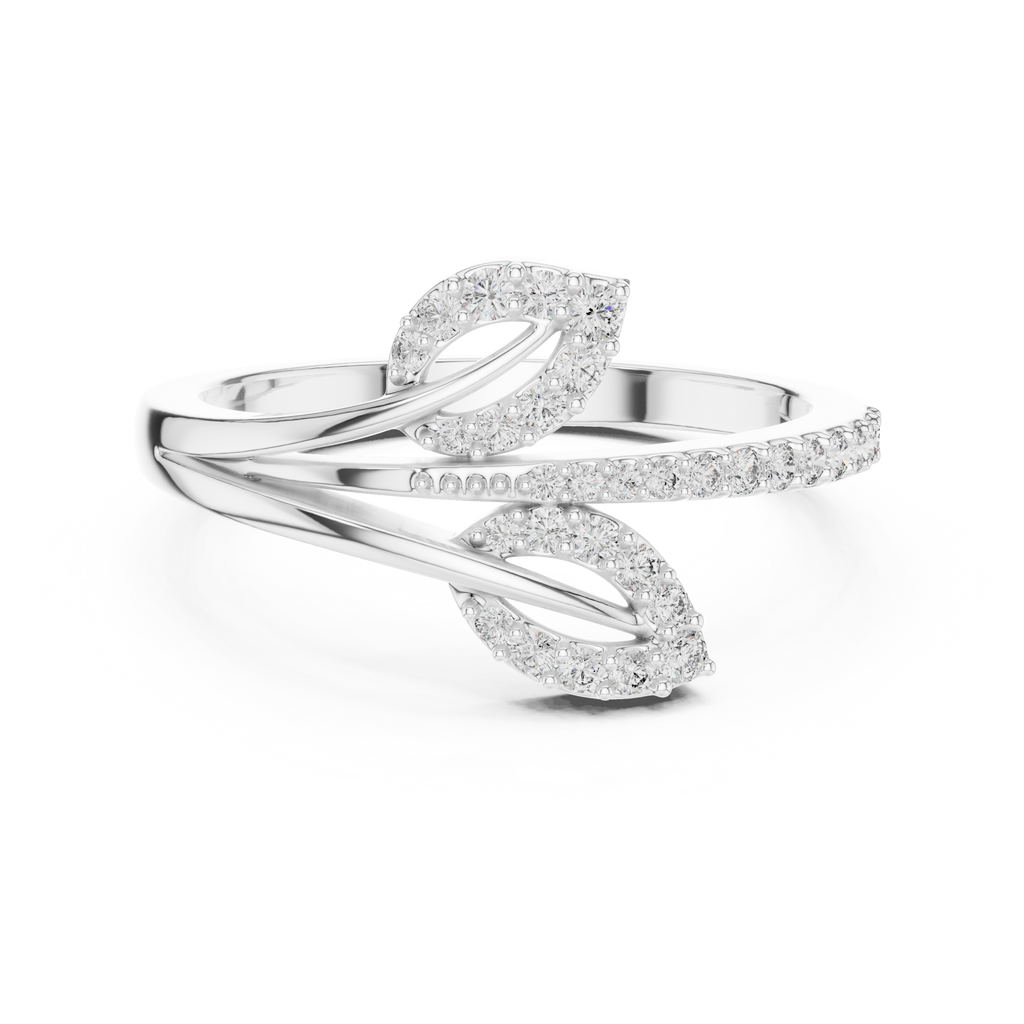 Sparkling Leaf Wrap Ring