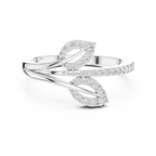 Sparkling Leaf Wrap Ring