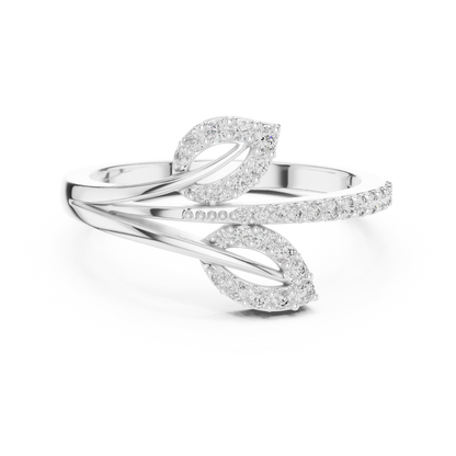 Sparkling Leaf Wrap Ring