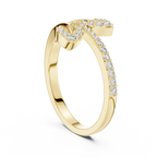Sparkling Leaf Wrap Ring