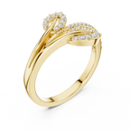 Sparkling Leaf Wrap Ring