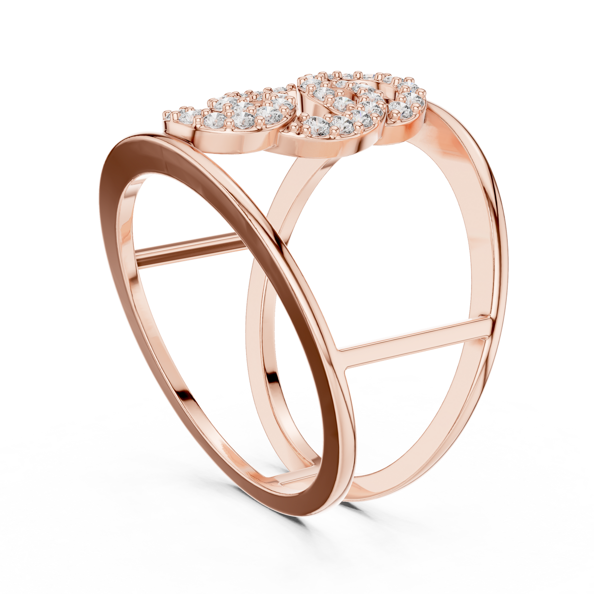 Triple Halo Spark Ring