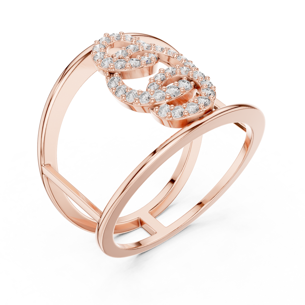 Triple Halo Spark Ring