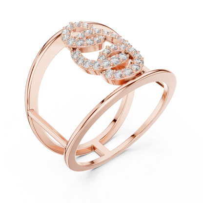 Triple Halo Spark Ring