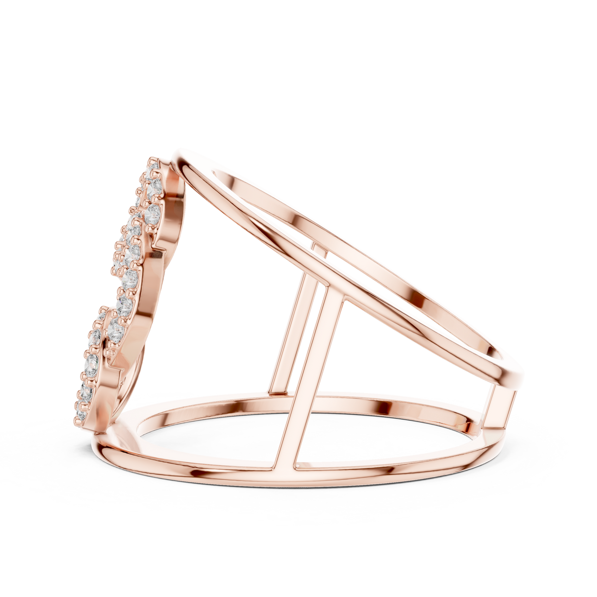 Triple Halo Spark Ring