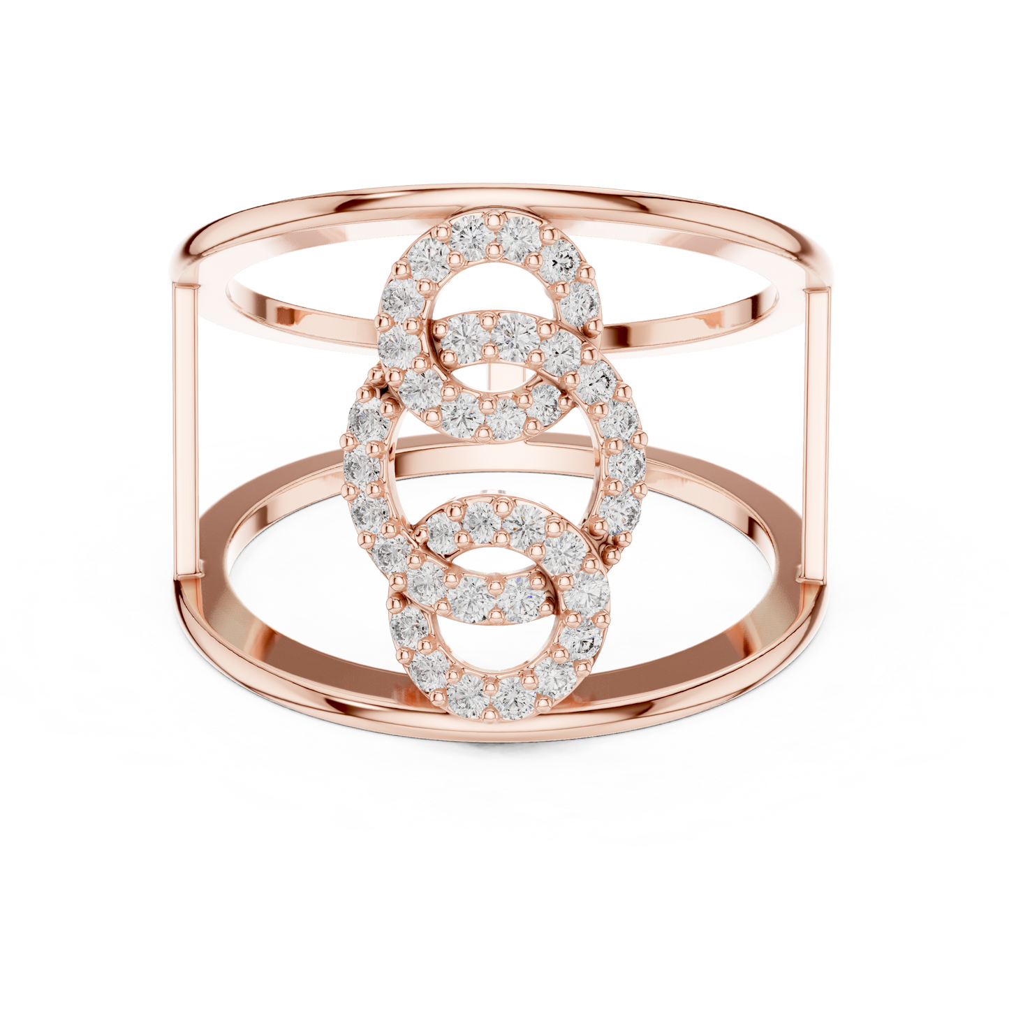 Triple Halo Spark Ring